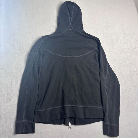 Nike Jacket Girls‎ Large (12-14) Black Left Swoosh Y2K Pocket Athleisure Hooded - Picture 5 of 9